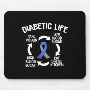 Fun Diabetic Life Cycle Diabetes Awareness Gift Mouse Mat