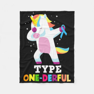 Fun Diabetic Type 1 Diabetes T1d Type One-derful U Fleece Blanket