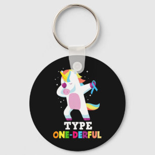 Fun Diabetic Type 1 Diabetes T1d Type One-derful U Key Ring