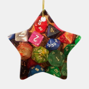 Fun Dice design for gamers Ceramic Tree Decoration