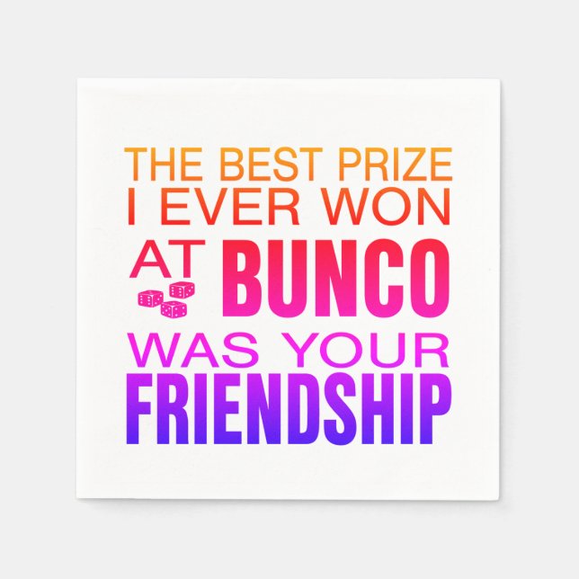 Fun Dice Game Night Bunco Napkin (Front)