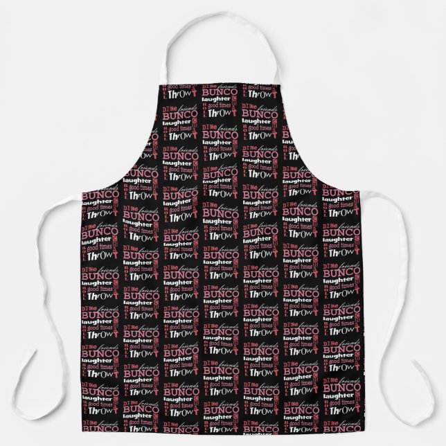 Fun Dice Pink Black Bunco Apron (Front)