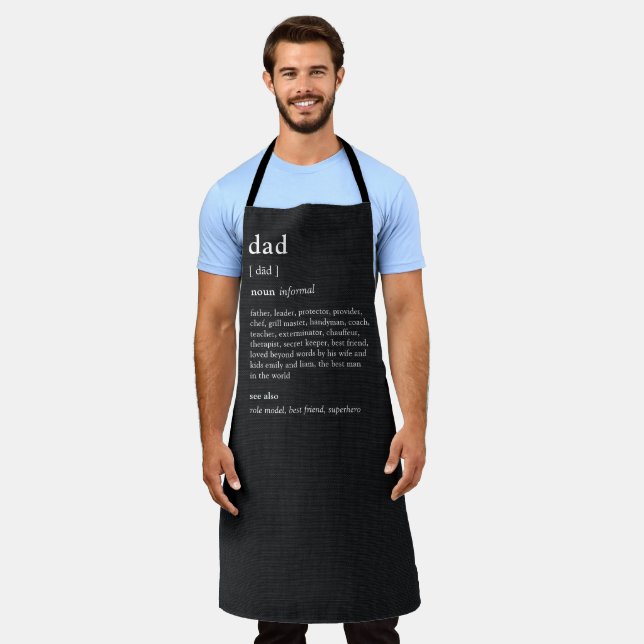 Fun Dictionary Editable Colour Personalised Apron (Worn)