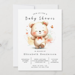 Fun Digital Bear Baby Shower Invitation