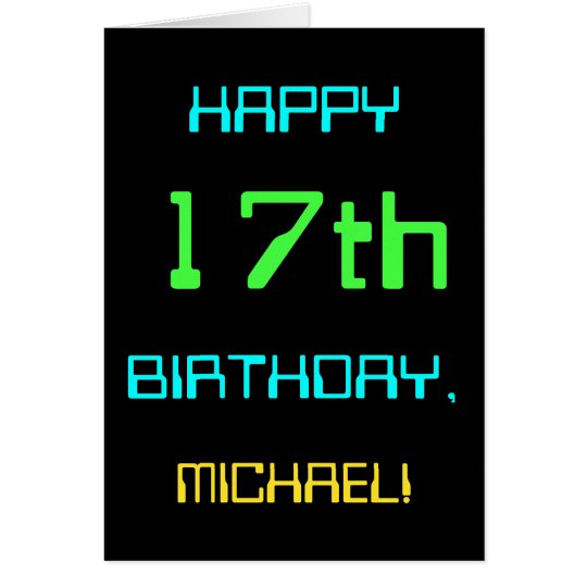 Fun Digital Computing Themed 17th Birthday Card