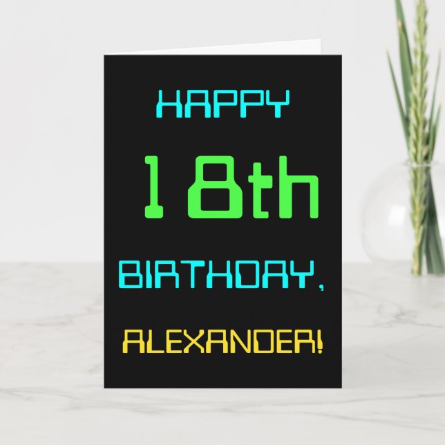 Fun Digital Computing Themed 18th Birthday Card (Front)