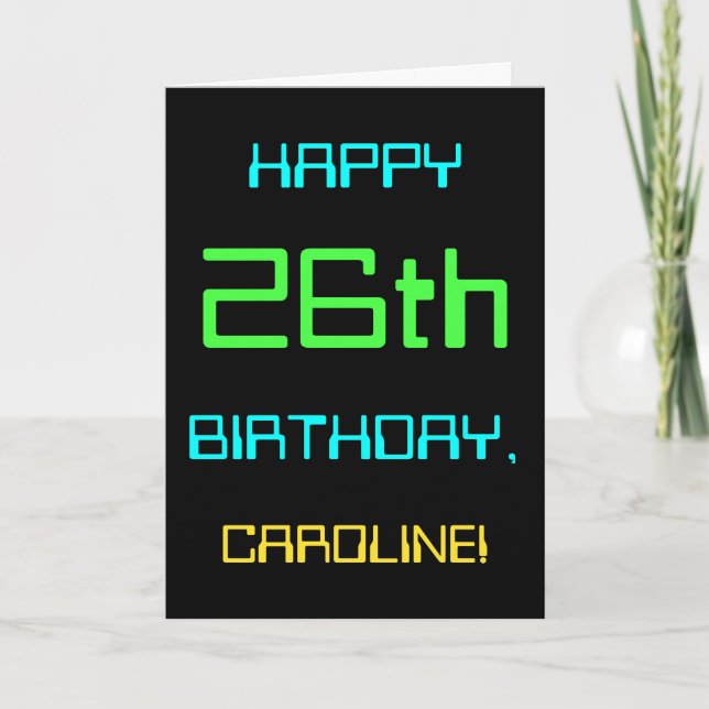 Fun Digital Computing Themed 26th Birthday Card (Front)