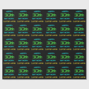 Fun Digital Computing Themed 30th Birthday Wrapping Paper
