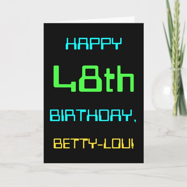 Fun Digital Computing Themed 48th Birthday Card (Front)