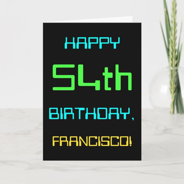 Fun Digital Computing Themed 54th Birthday Card (Front)