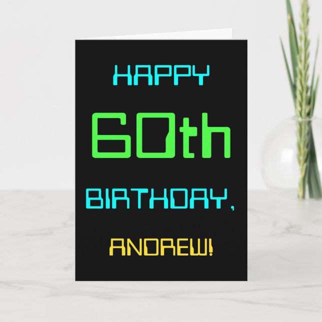 Fun Digital Computing Themed 60th Birthday Card (Front)