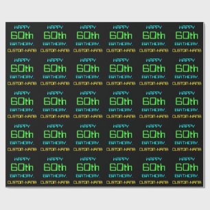 Fun Digital Computing Themed 60th Birthday Wrapping Paper