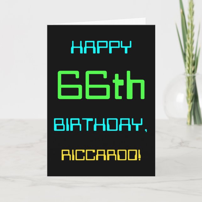 Fun Digital Computing Themed 66th Birthday Card (Front)