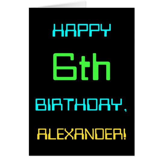 Fun Digital Computing Themed 6th Birthday Card