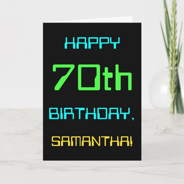 Fun Digital Computing Themed 70th Birthday Card (Front)