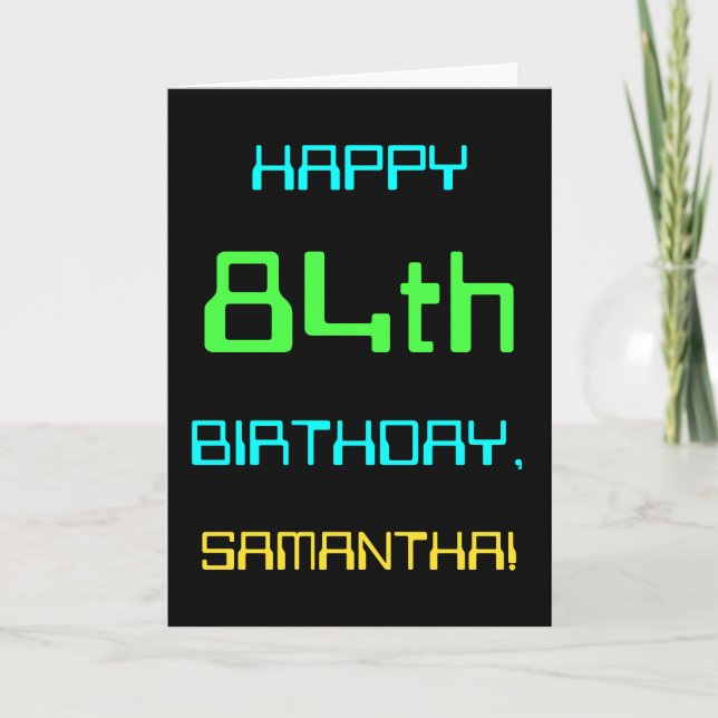 Fun Digital Computing Themed 84th Birthday Card (Front)