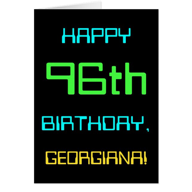 Fun Digital Computing Themed 96th Birthday (Front)