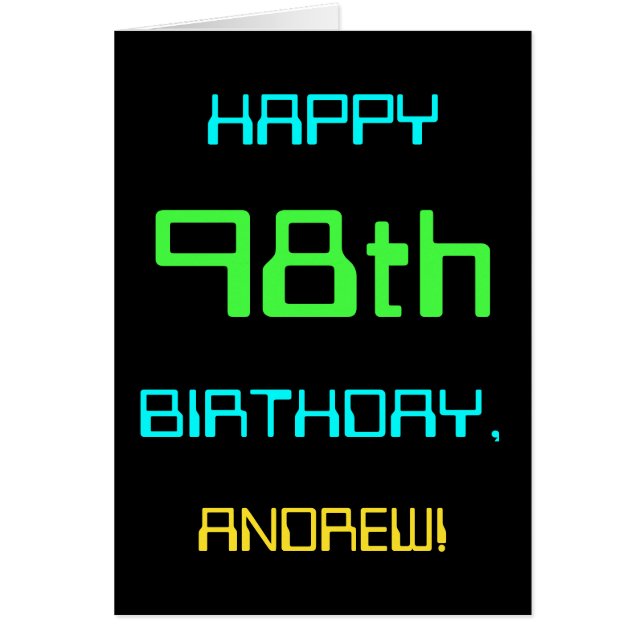 Fun Digital Computing Themed 98th Birthday (Front)