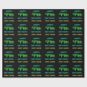 Fun Digital Computing Themed 99th Birthday Wrapping Paper