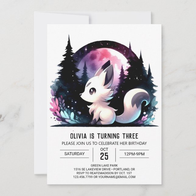 Fun Digital Wolf Birthday Invitation (Front)