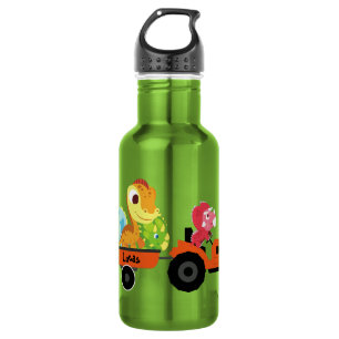 Fun DINO dinosaur tractor Farm School Birthday boy 532 Ml Water Bottle