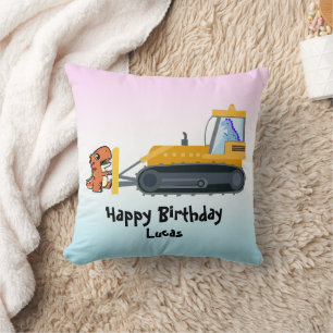 Fun DINO dinosaur tractor Farm School Birthday boy Cushion