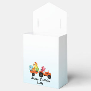 Fun DINO dinosaur tractor Farm School Birthday boy Favour Box
