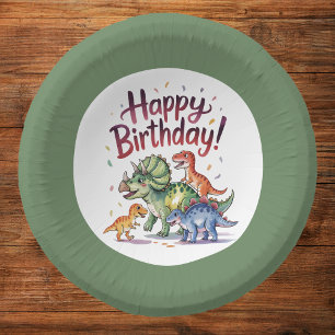 Fun Dinosaur Birthday  Paper Plate