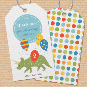 Fun Dinosaur Birthday Party Thank you  Gift Tags