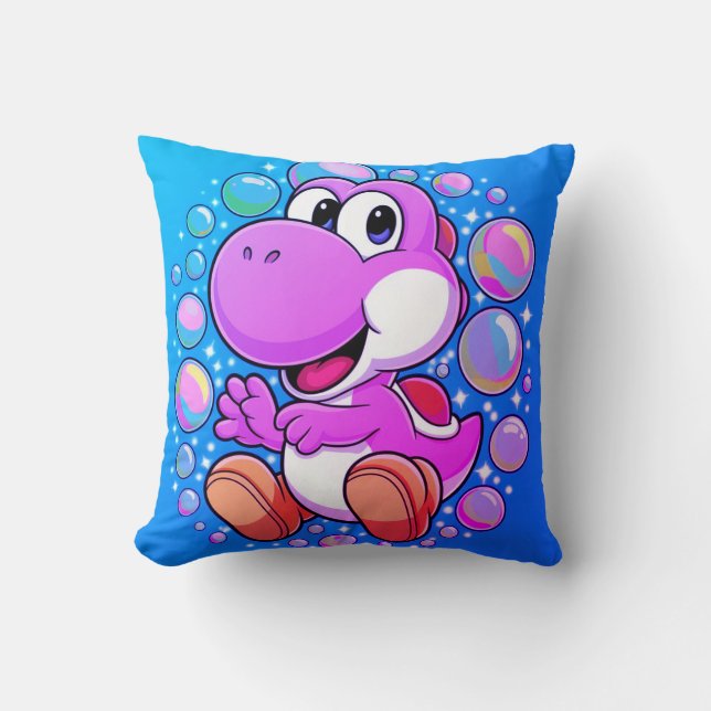 Fun Dinosaur Cartoon Pillow | Kids Room decor (Front)
