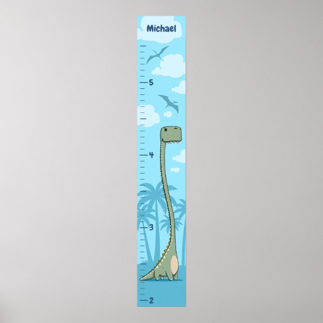 Fun Dinosaur Growth Chart Personalised  (Front)