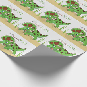 Fun Dinosaur Triceratops Boys and Girls Wrapping Paper