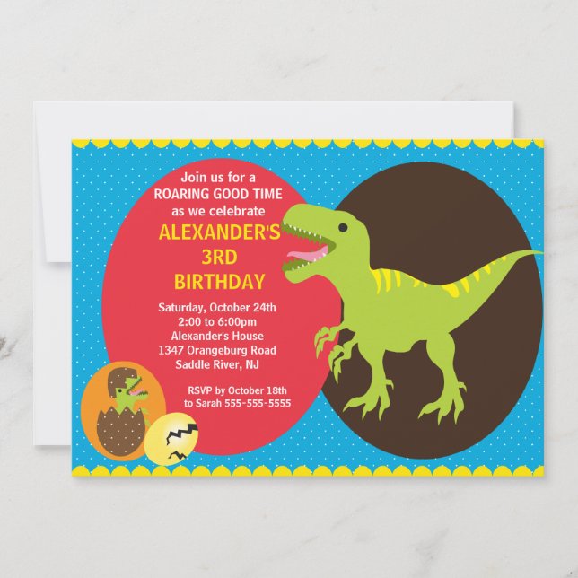 Fun Dinosaurs Birthday Invitation (Front)