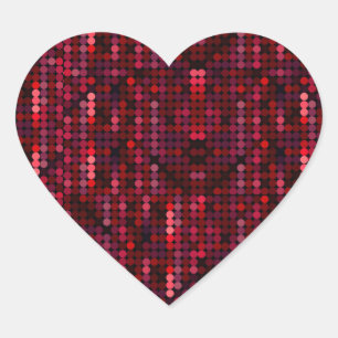 Fun Disco Red Sequin Heart Sticker