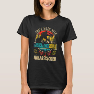 Fun Distressed Grandfathersaurus Dinosaur Rex Fath T-Shirt