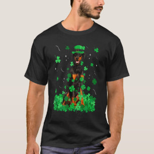 Fun Doberman Dog St Patrick S Day Irish Shamrock T-Shirt