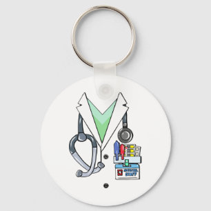 Fun Doctor White Lab Coat Costume Halloween Doctor Key Ring