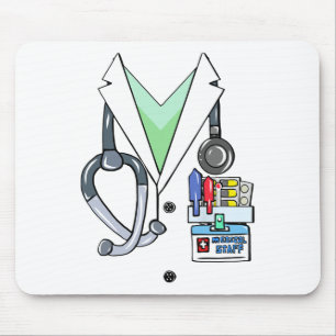 Fun Doctor White Lab Coat Costume Halloween Doctor Mouse Mat