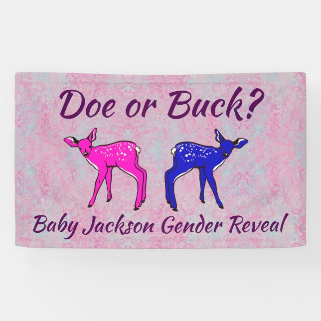 Fun "Doe or Buck" Gender Reveal Banner (Horizontal)