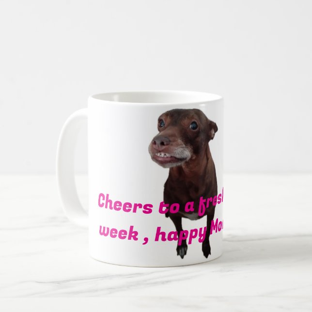 Fun dog breakfast coffee mug (Front Left)
