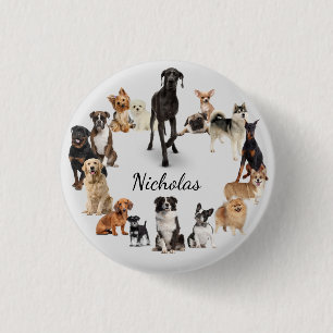 Fun Dog Breed Pet Animals Dog Custom Name 3 Cm Round Badge