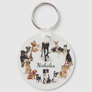 Fun Dog Breed Pet Animals Dog Custom Name Key Ring