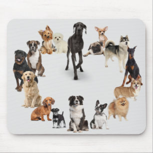 Fun Dog Breed Pet Animals Dog Custom Name Mouse Mat
