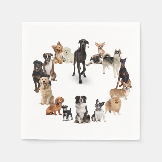 Fun Dog Breed Pet Animals Dog Custom Name Napkin (Front)