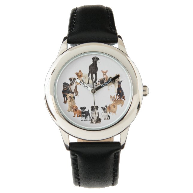Fun Dog Breed Pet Animals Large Clock Pocket Watch (Front)