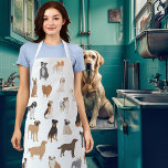 Fun Dog Breeds pattern Pet Services Apron<br><div class="desc">This design may be personalised by choosing the customise option to add text or make other changes. If this product has the option to transfer the design to another item, please make sure to adjust the design to fit if needed. Contact me at colorflowcreations@gmail.com if you wish to have this...</div>