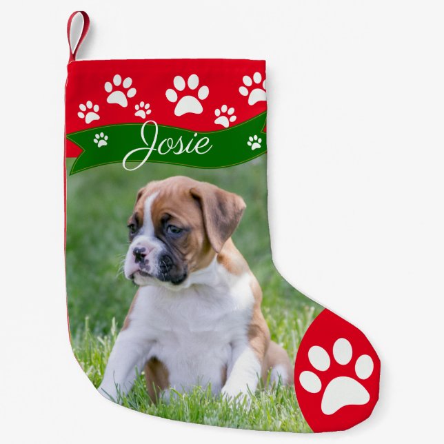 Fun Dog Christmas Stockings - Personalised Photo (Front)