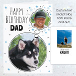 Fun Dog Dad Birthday Thought Bubble Photo White Card<br><div class="desc">Surprise Dad with a custom 'thought bubble' birthday card from his dog! A fun and stylish template showcasing three of your favourite photos. The front features a dog thinking happy thoughts about his Dad, and inside shows them together with a personalised message. This versatile card is suitable for different pets,...</div>