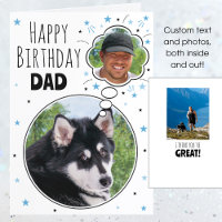 Fun Dog Dad Birthday Thought Bubble Photo White