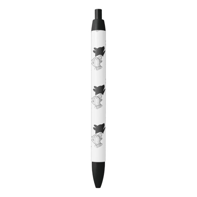 Fun Dog Hand Silhouette Black Ink Pen (Front Vertical)